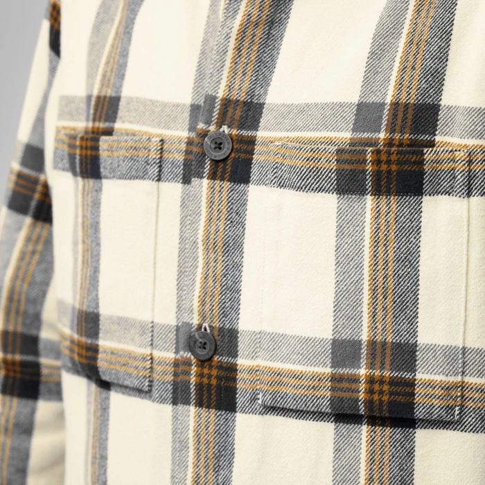Fjällräven Singi Flannel Hemd langarm chalk white/dark navy (Herren)