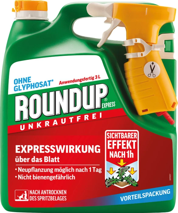 Evergreen Garden Care Roundup AC Unkrautfrei mit Expresswirkung anwendungsfertig Kanister, 3l