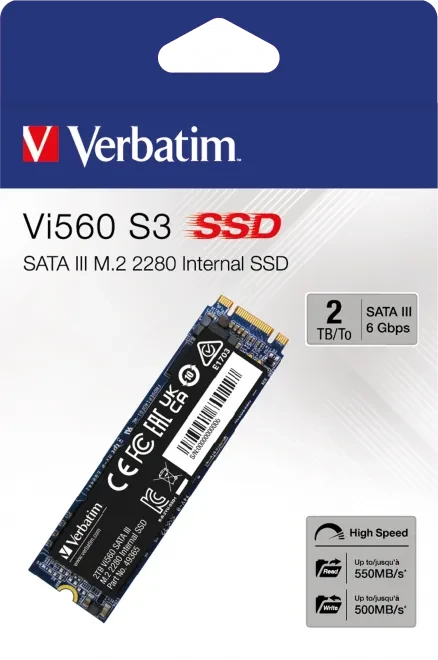 Verbatim Vi560 S3 SSD 2TB, M.2 2280 / B-M-Key / SATA 6Gb/s
