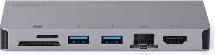 Digitus Multiport Travel Dock grau, USB-C 3.0 [Buchse]