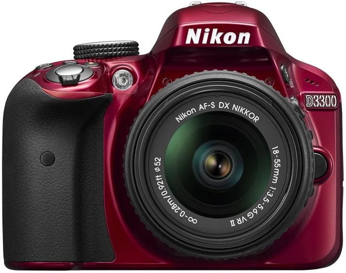 Nikon D3300 rot mit Objektiv AF-S DX 18-55mm 3.5-5.6 G II VR