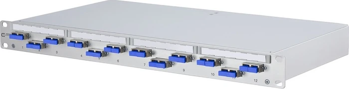 Metz Connect OpDAT PF splice LWL-Patchpanel SC-D Kupplungen, OS2 metall, 12-Port, 1HE, 1HE