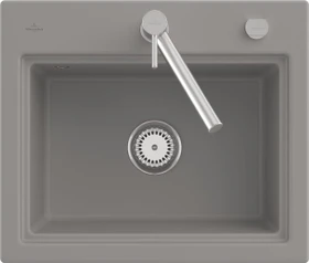 Villeroy & Boch Subway Style 60 S Einbau Becken mittig mit Ablauffernbedienung fossil