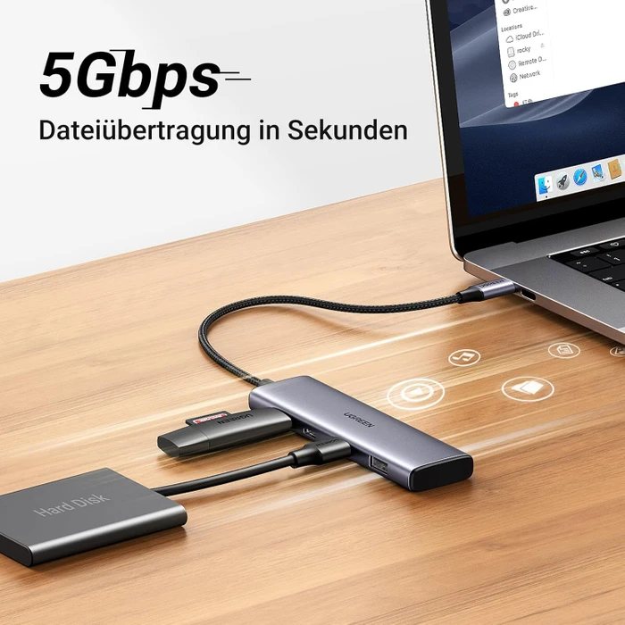 Ugreen 4-in-1 USB-C Hub, USB-C 3.0 [Stecker]