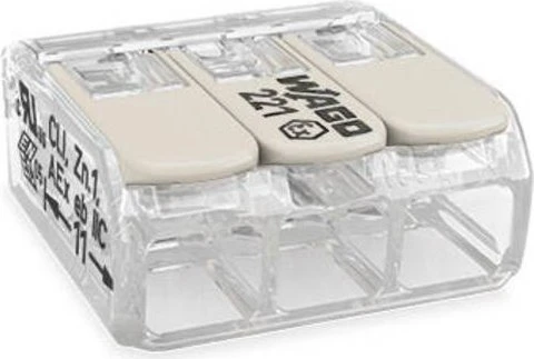 Wago COMPACT-Verbindungsklemme bis 4mm² 105°C 3-Leiter, 10 Stück