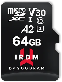 goodram M2AA IRDM MICROCARD R170/W120 64GB Kit, UHS-I U3, A2, Class 10