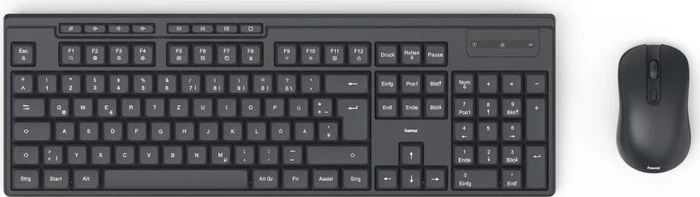Hama WKM-200 Funktastatur mit Maus, schwarz, USB, DE