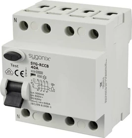 Sygonix Fehlerstrom-Schutzschalter A 4polig 40 A 0.3 A 400 V/AC