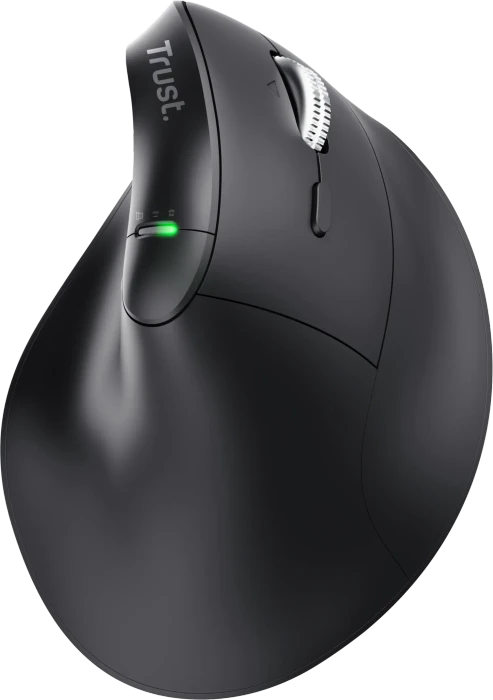 Trust Vyran Ergonomic Vertical Multi-Wireless Hyperscroll Mouse schwarz, USB/Bluetooth