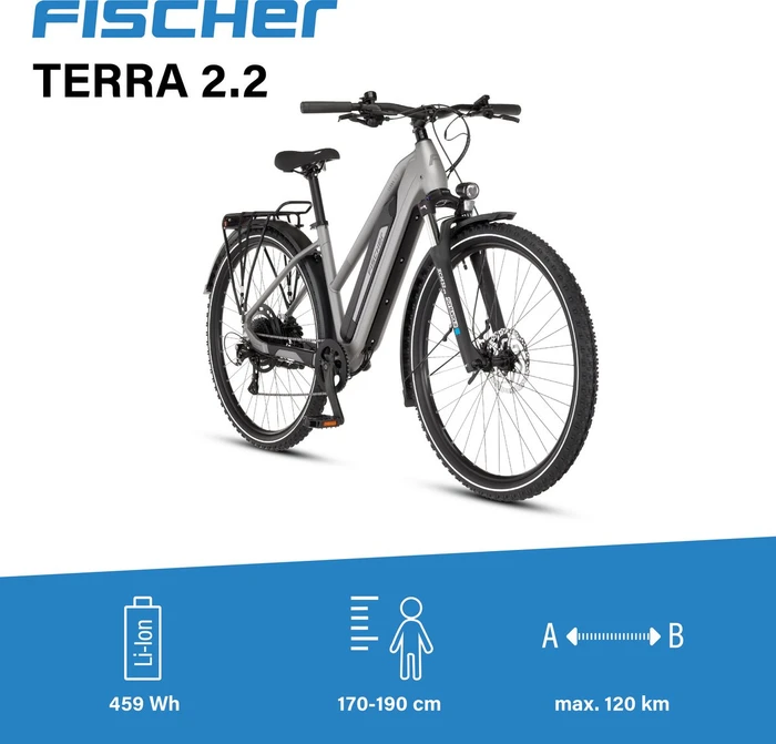 Fischer Terra 2.2 Active 459Wh Trapez smoke grey matt Modell 2025