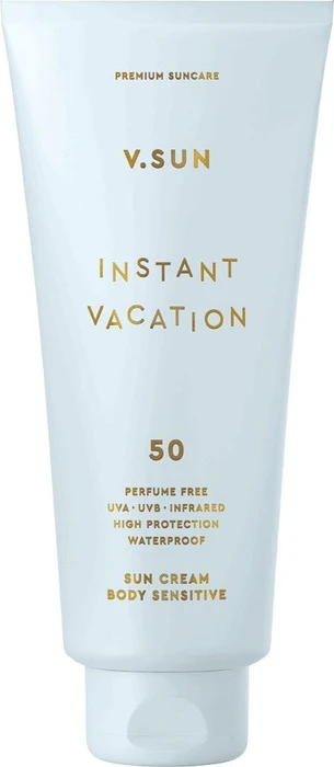 V.SUN Instant Vacation Sun Cream Body sensitive perfume free LSF50, 200ml