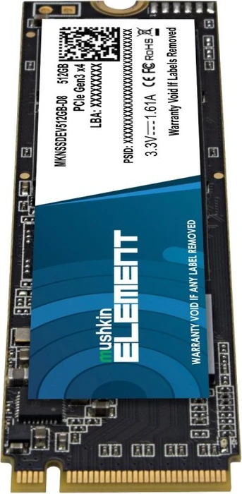 Mushkin Element NVMe SSD 512GB, M.2 2280 / M-Key / PCIe 3.0 x4