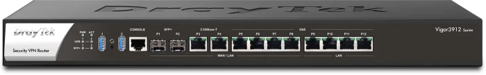 DrayTek Vigor 3912 Rackmount Gigabit Router, 10x RJ-45, 2x SFP+