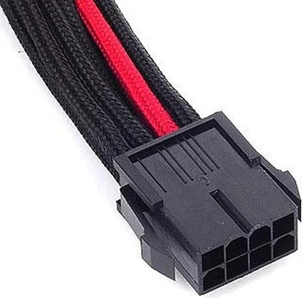 SilverStone PP07-PCIBR, 6/8-Pin PCIe Verlängerung 250mm, sleeved schwarz/rot