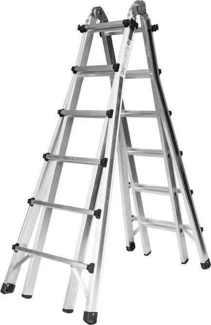 Günzburger Steigtechnik Alu 4-tlg. Teleskop-Mehrzweckleiter, 4x 6 Stufen