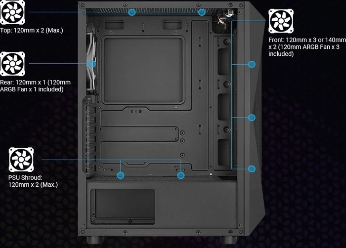 AeroCool Falcon ARGB, Glasfenster