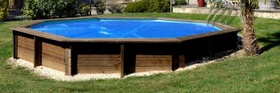 Gre Sommer Abdeckplane für Rundbecken Holz Ananas 371cm