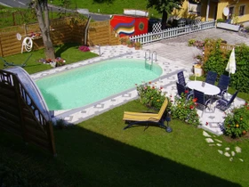 Steinbach Styriapool Stahlwandpool Set oval 490x300x110cm sand