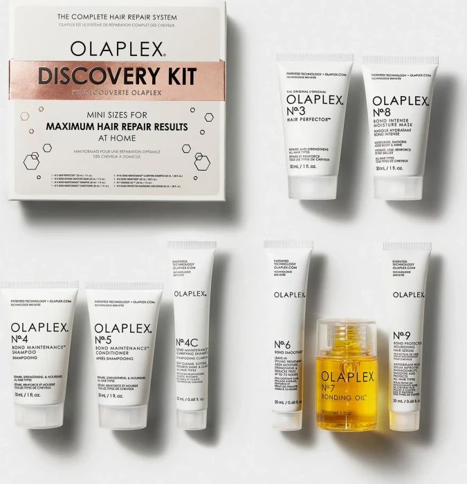 Olaplex Discovery Kit Treatment 30ml + Treatment 20ml + 2x Shampoo 20ml + 30ml + Conditioner 30ml + Öl 30ml + Maske 30ml + Serum 20ml Geschenkset