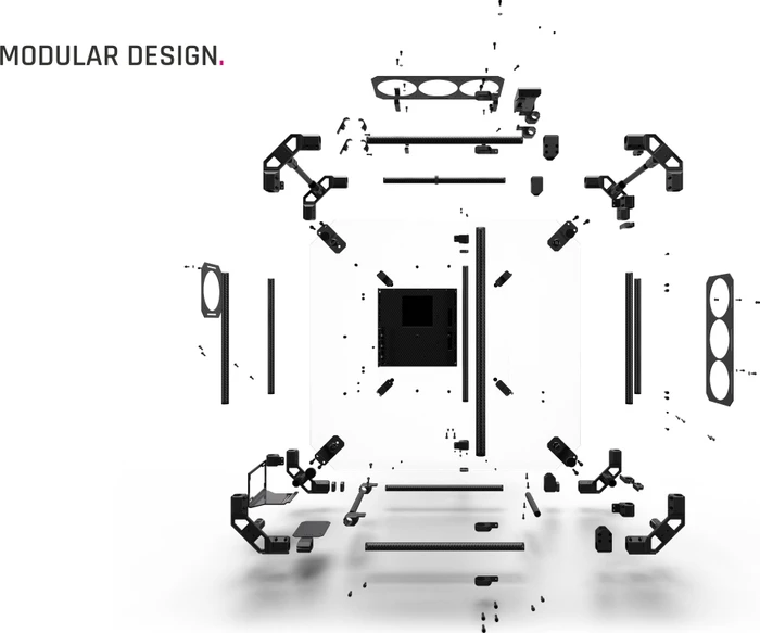 Alphacool Apex Skeleton Carbon, schwarz, Glasfenster