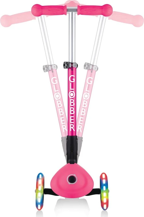 Globber Foldable Lights Kickboard fuchsia pink