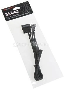 BitFenix Molex auf 3-Pin Adapter, sleeved, 20cm, schwarz
