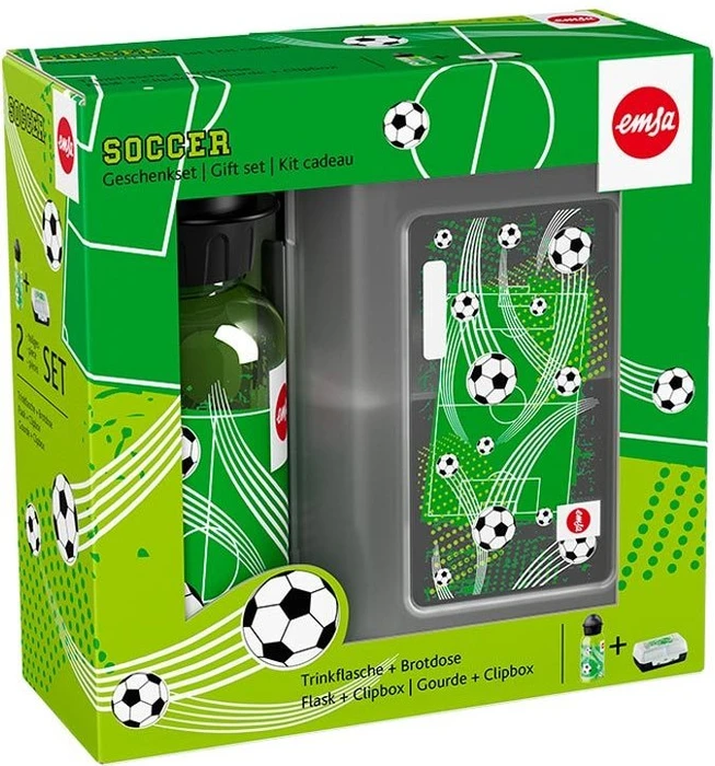 Emsa Soccer Brotdose & Kindertrinkflasche Geschenk-Set, 2-tlg.