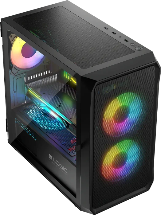 Logic Concept Portos ARGB Mini Black, Glasfenster