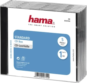 Hama CD-Leerhülle Standard, transparent/schwarz, 5er Pack