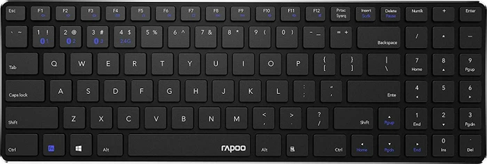 Rapoo Multi-mode Wireless Keyboard E9100M, schwarz, USB/Bluetooth, DE