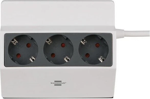 Brennenstuhl Klemmbare Steckdosenleiste, 3-fach, 3m, weiß