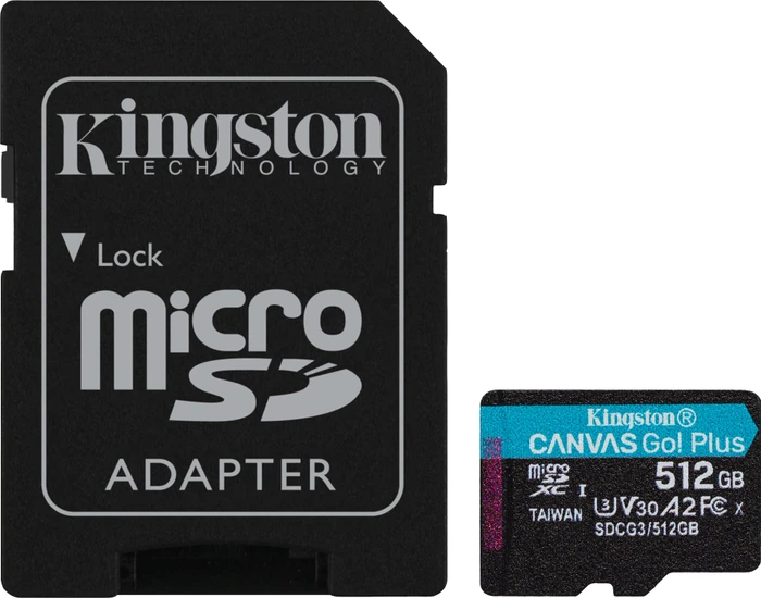 Kingston Canvas Go! Plus R170/W90 512GB Kit, UHS-I U3, A2, Class 10
