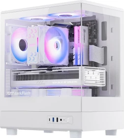 DarkFlash DB330M White, inkl. 3x Lüfter, USB-C, Glasfenster