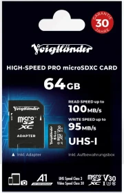 Voigtländer High-Speed PRO R100/W95 64GB Kit, UHS-I U3, Class 10