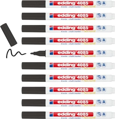 edding 4085 Kreidemarker schwarz, 10er-Pack