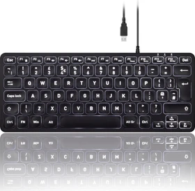 Perixx Periboard-332 Mini, schwarz, LEDs weiß, USB, UK (11948)