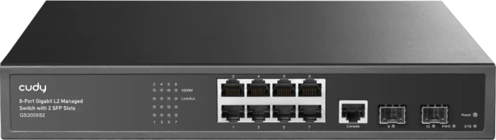 Cudy GS20 Rackmount Gigabit Managed Switch, 8x RJ-45, 2x SFP