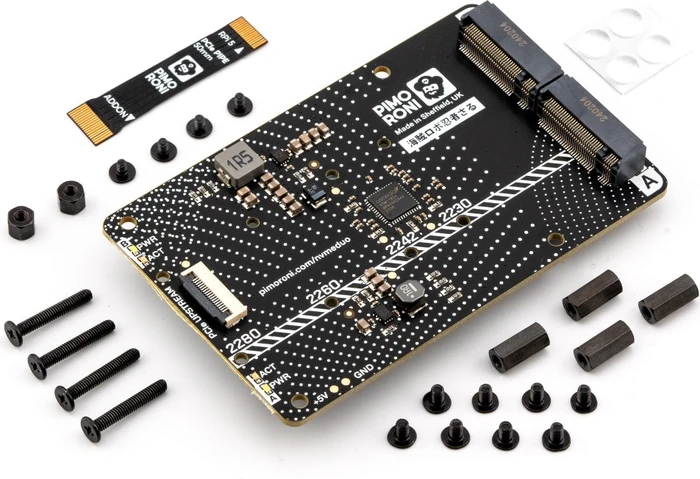 Pimoroni NVMe Base Duo, 2x M.2 M-Key 2230/2242/2260/2280 NVMe Slots für Raspberry Pi 5