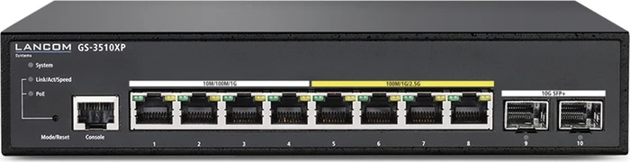 Lancom GS-3510 Desktop 2.5G Managed Switch, 8x RJ-45, 2x SFP+, 130W PoE+