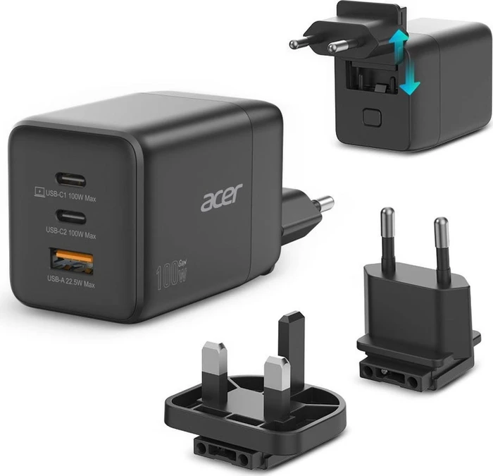 Acer GaN Ladegerät USB-C/USB-A 100W schwarz