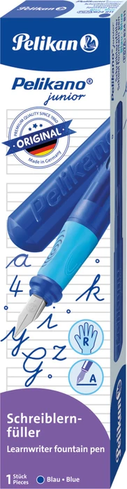 Pelikan Pelikano Junior blau, rechte Hand, Anfänger, Faltschachtel