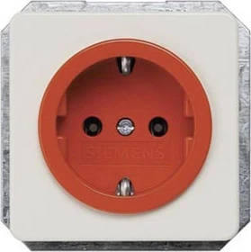 Siemens DELTA line Schuko-Steckdose Näpfchen orange (ZSV), titanweiß