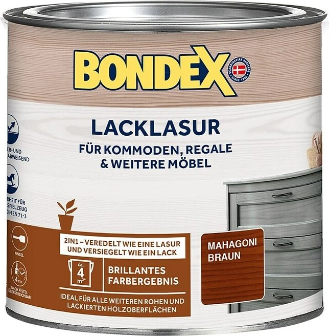 Bondex Lacklasur 2in1 innen mahagonibraun, 375ml