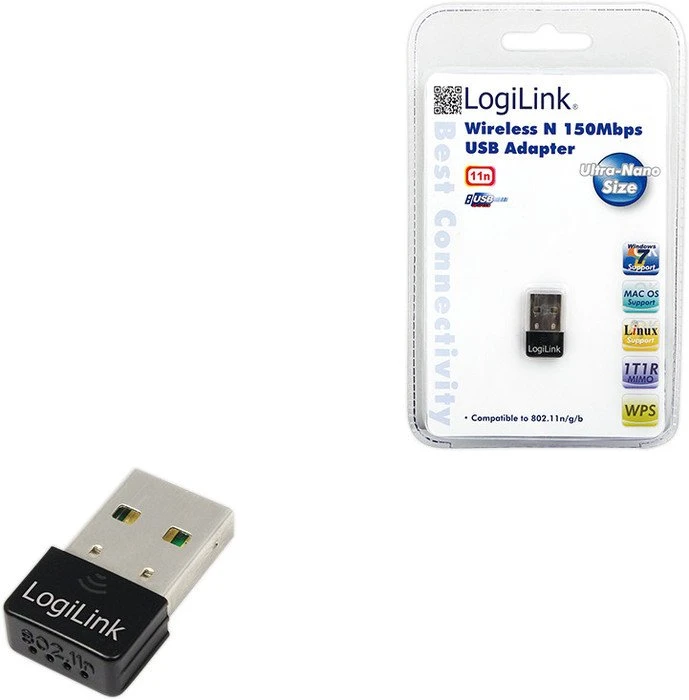 LogiLink Wireless N150 Nano, 2.4GHz WLAN, USB-A 2.0 [Stecker]