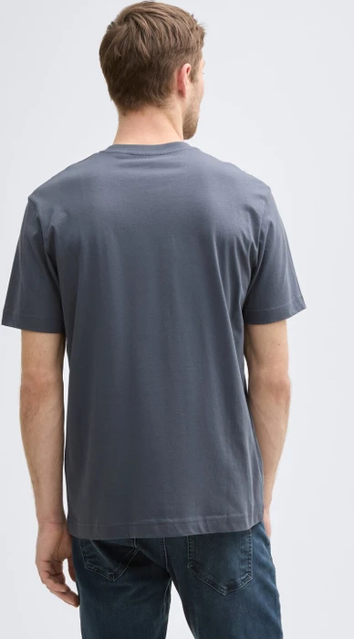 Tom Tailor Logo-Print T-Shirt kurzarm blueish grey (Herren)