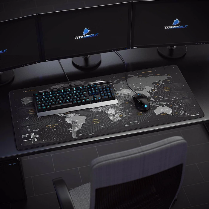 Titanwolf Global XXL Speed Gaming-Mauspad, schwarz/gelb