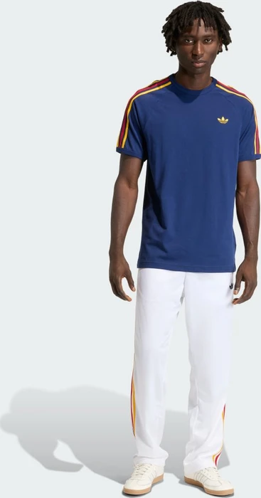 adidas 3-Streifen T-Shirt kurzarm dark blue/crew yellow/power blue (Herren)