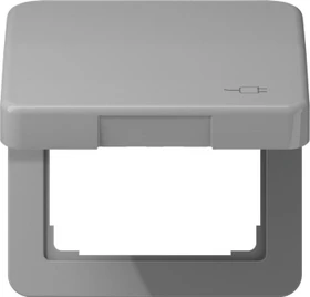 Jung Serie CD Klappdeckel Thermoplast mit Symbol "Stecker", grau