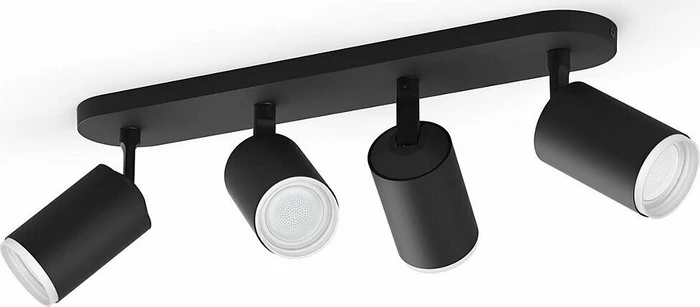 Philips Hue White and Color Ambiance Fugato Spot 4-flammig schwarz