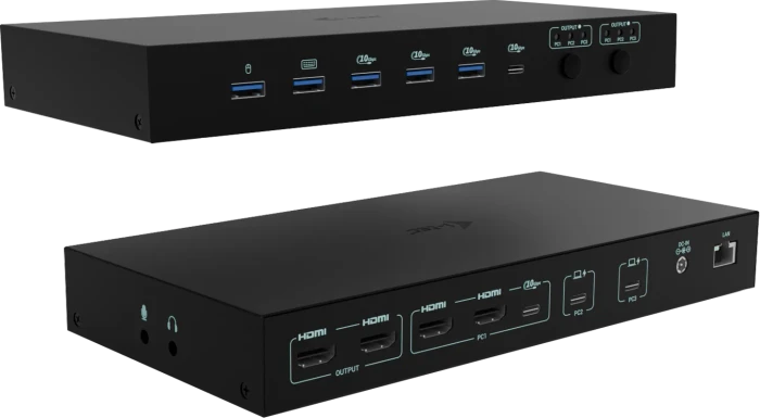 i-tec KVM Dock PRO for Three Hosts, 3x USB-C 3.1 [Buchse]